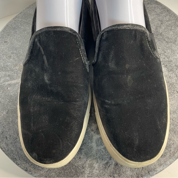 Vince. Preston Black Velvet Slip On Sneakers Shoes 8 - Picture 8 of 14